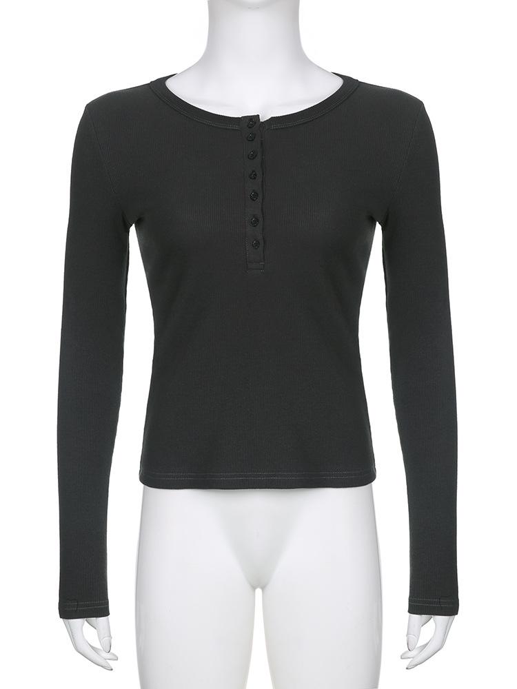 2022 Autumn Fashion Korean Slim Womenswear Shirts Vintage Tops Tee Aesthetic Button UpRetro Clothing Solid Harajuku Casual Tops