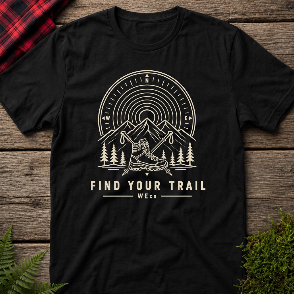 Find Your Trail — Adventure Mountain Hiking Graphic Tee