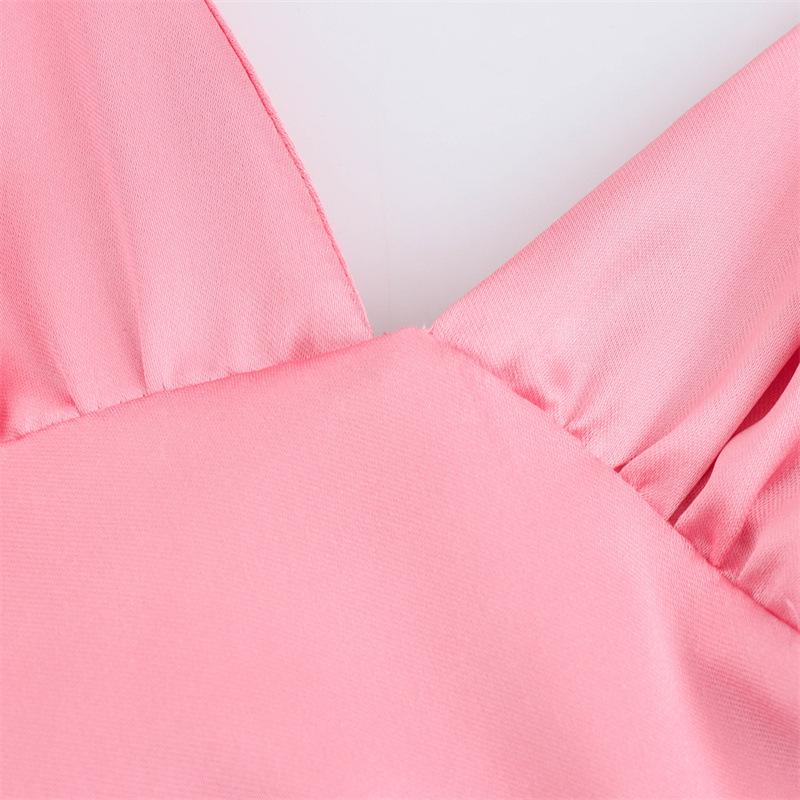 TAOP&ZA Women's Silk Satin Halter Dress, Elegant & Sexy Spring/Summer Style