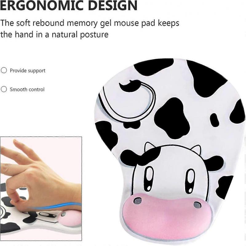 Mouse Pad Ergonomic Mouse Pad Wrist Protection Elastic Gel Wrist Rest$ Anti-slip Rubber Base Mouse Pad With Wrist Support$ Cartoon Mouse Pad Wrist Sup