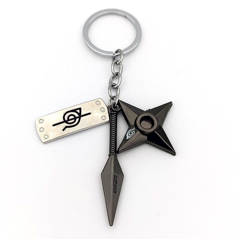 Anime Kunai Shuriken Konoha Keychain Keyring Women Jewelry Backpack Accessories