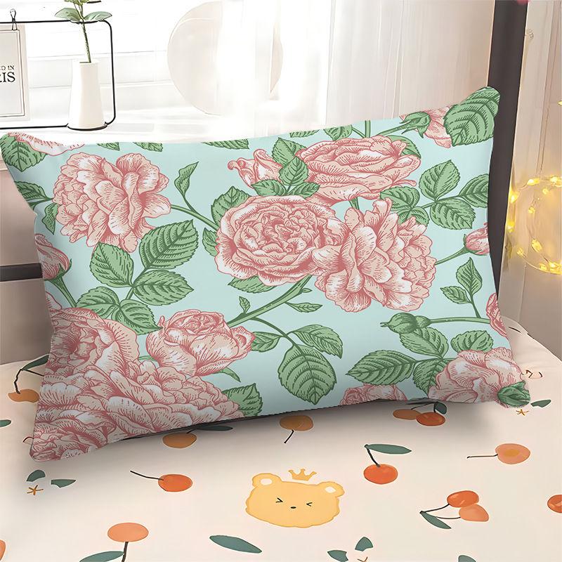European Plant & Flower Pillowcase with Nordic Geometric Design Rectangular Sofa Cover Customizable