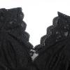 Mono de Encaje Top de Manga Larga Sexy Cuello en V Transparente Body de Mujer