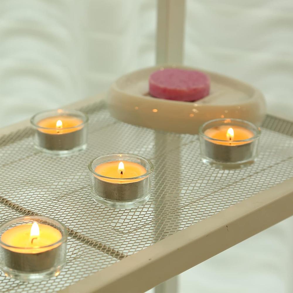 Small Clear Glass Tealight Candle Holders,Tealight Holders Bulk Use for Weddings Parties Dinner,for 1.5" Tealight