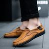 Handmade Leather Men Shoes Casual Comfortable Men Loafers Slip On Leather Shoes Men Flats Hot Sale Outdoor Walking Shoes Man
