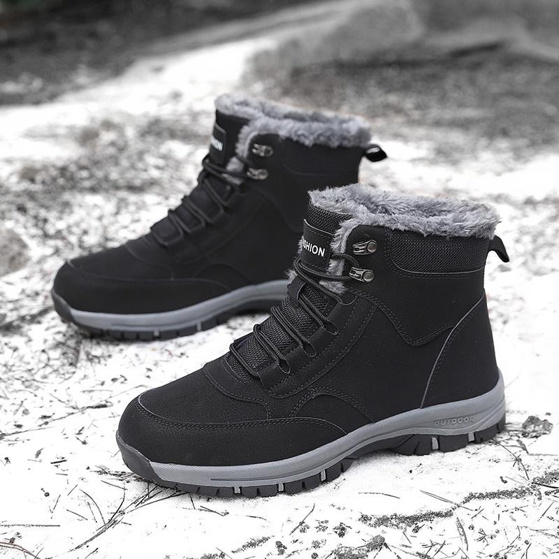 New Snow Boots Men Lace Up Mens Shoes Breathable Winter Boots For Men Casual Men Shoe Waterproof Ankle Boots Footwear Work Shoes