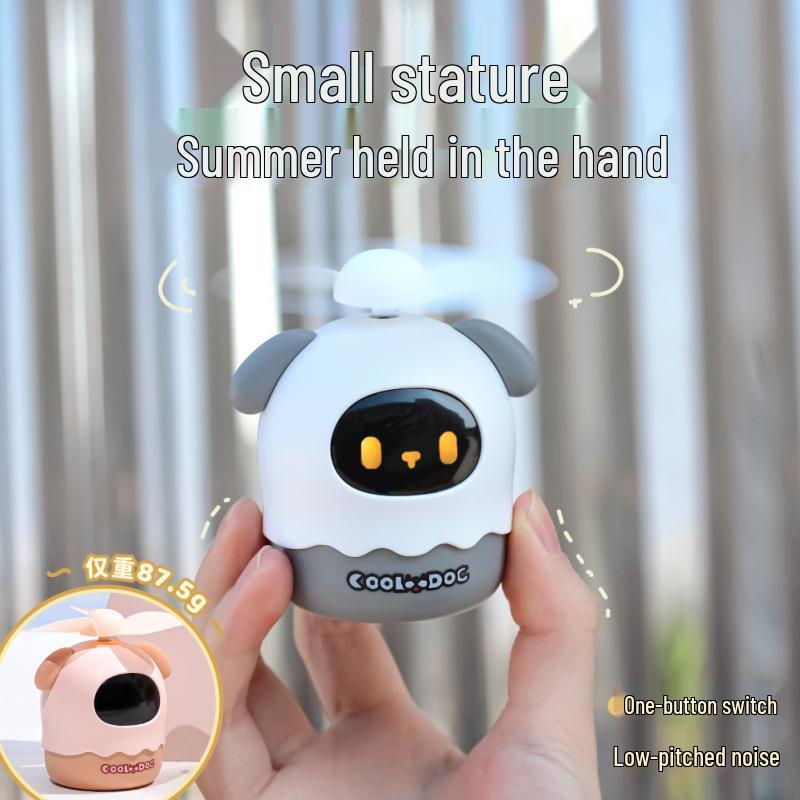 Summer Cartoon USB Rechargeable Mini Handheld Fan with Soft Silicone Blades