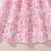 Vestido de Moda para Niñas Verano Vestido Infantil de Manga Abullonada Floral Elegante con Cintura Dulce Vestido de Princesa