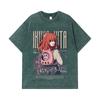 275 GSM Washed T-shirts 100% Cotton Bocchi The Rock V2 Kita Print Unisex Heavy Cotton T Shirt