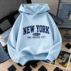 Felpa con Stampa Lettere New York per Bambini Ragazzi Ragazze Larga Casual Manica Lunga Felpa Calda Moda Felpa per Bambini