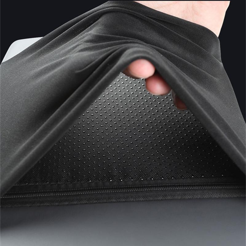 Car Armrest Mat Center Console Arm Rest Protection Cushion Wave Embroider PU Leather Auto Armrests Storage Box Cover Pad