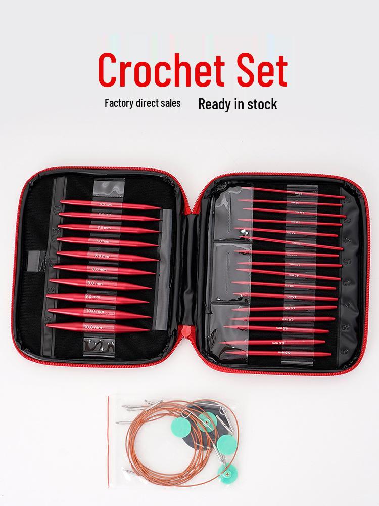 Knitting Tools: Reusable Anodized Aluminum U-Shaped Circular Sweater and Detachable Needles