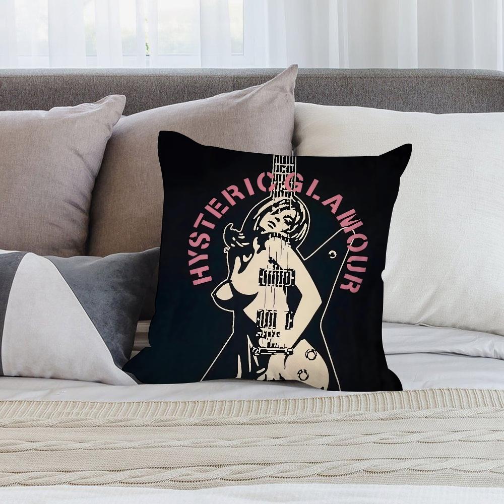 H-Hysterics G-Glamour Pillow Case Plush Fabric Soft Double Sided Print Sofa Cushion Cover Throw Pillow Covers