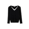 V-neck Braided Fake Two Knitted Base Shirts for Women's Autumn and Winter New College Tops