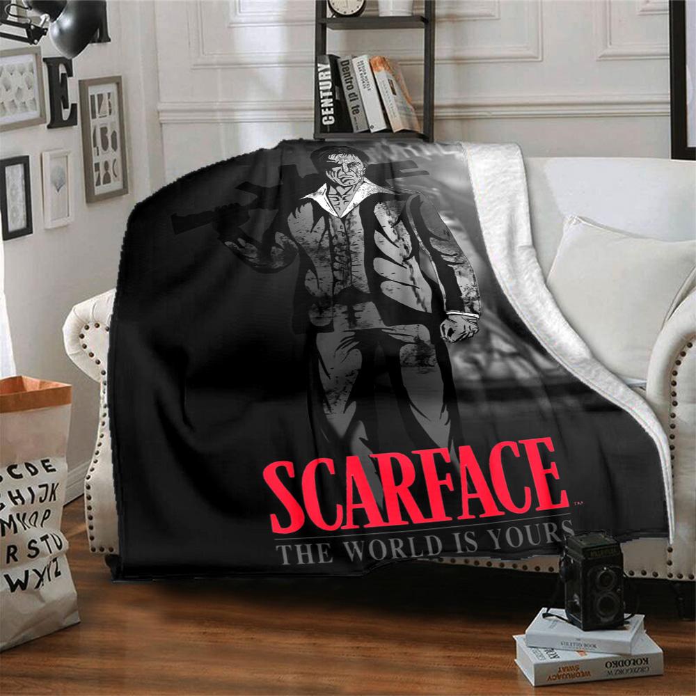 Scarface World Yours Flannel Blanket Super Soft Warm Cozy Blanket For Sofa Bed Office Travel Allseason Home Decor Gift