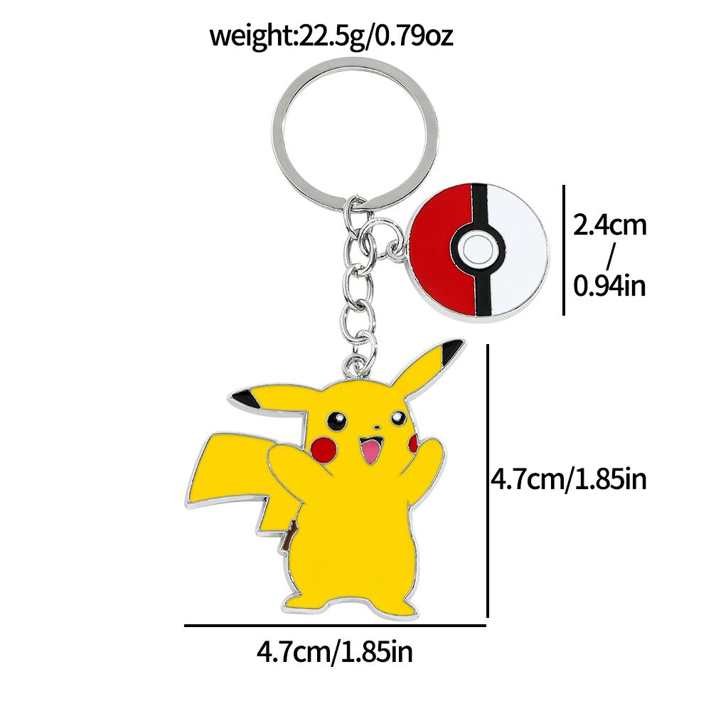 Pikachu Cartoon Metal Pendant Keychain Anime Keyrings Car for Backpack Key Holder