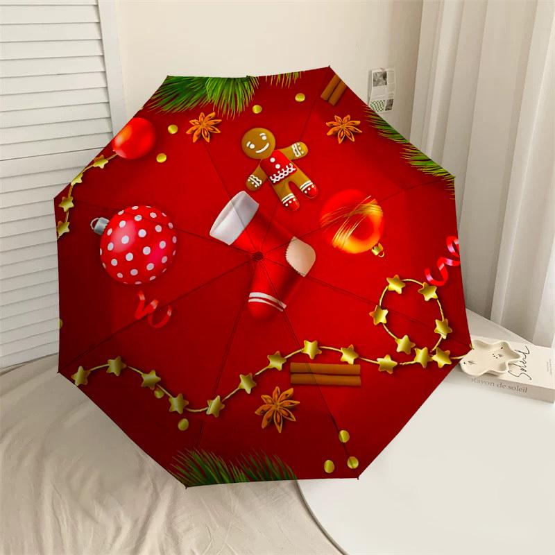 

1PC Christmas ornaments Gingerbread man Umbrella-8-Rib Reinforced, Automatic Open, Lightweight & Durable, Cute Fashion Accessory for Outdoor-K1309