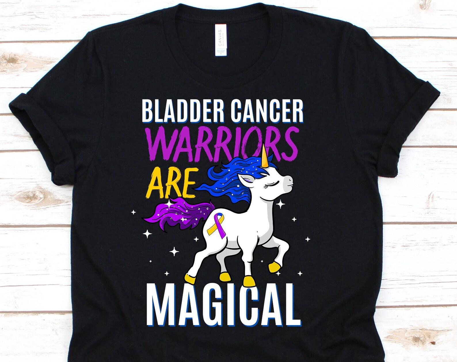 Bladder Cancer Warriors Are Magical Shirt, Cancer Awareness Gift For Bladder Cancer Warrior Fighter Survivor, Bladder Cancer Ribbon Tshirt L