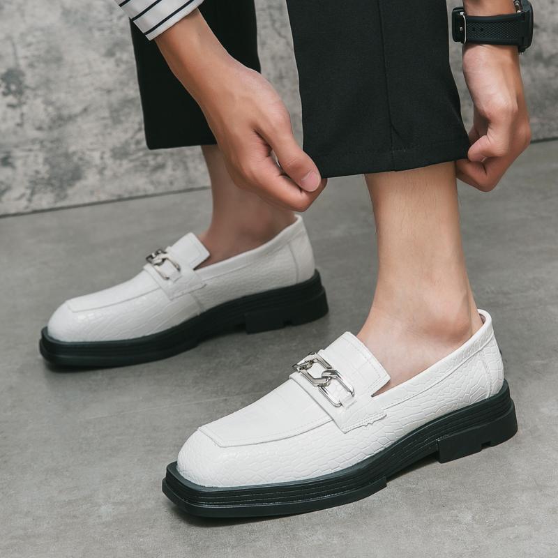 Mens Leather Shoes Luxury Crocodile Pattern Men Business Dress Shoes Casual Social Shoe Male Wedding Footwear