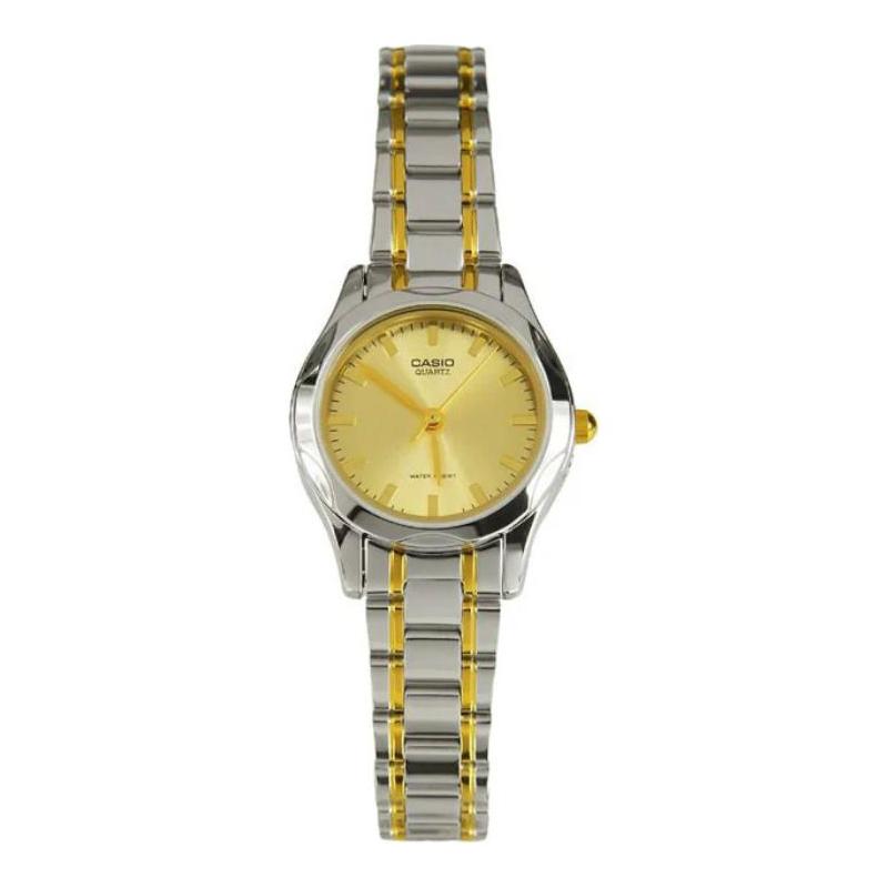 Casio CASIOSTANDARD Series Life Waterproof Quartz Movement Stainless Steel Strap Japanese and Korean Watch Women's Watch Gold Dial LTP-1275SG-9AQ