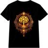 Tree Of Life T Shirt Golden Mandala Sacred Geometry Yoga Meditation Graphic Tee