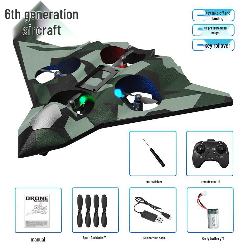 Brinquedo Planador de Espuma Caça RC Infantil - Pequeno Drone para Alunos do Ensino Fundamental