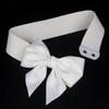 Double Beautiful Layer Bowknot Waist Belt In Soft Cotton With Elastic Fit Women For