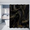 1/4 Marble Veining Shower Curtains, Toilet Seat Decoration, Shower Curtain With Carpet And Toilet Lid, 70.8X70.8 Inch