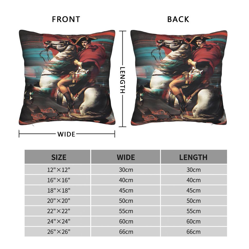 Printing Napoleon Bonaparte Crossing the Alps Pillowcase Fabric Cushion Cover Art Throw Pillow Case Cover Home Drop Shipping