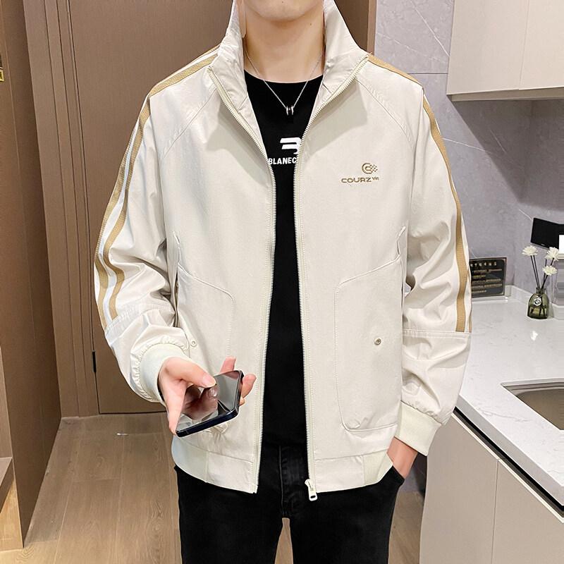 Neue Herrenjacke im leichten Luxus-Stil für Frühling und Herbst mit Stehkragen und lässigem Design