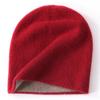 First-Line Seamless Cashmere Knit Hat: 2025 Autumn/Winter, Thick Double-Layer, Flat Ear Protection, Warm & Soft.