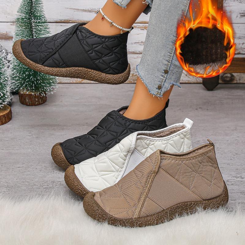 Winter High-Top Cotton Shoes Soft Bottom Anti-Slip Fleece-Lined Thickened Lightweight Slip-On Casual Warm Cotton Shoes