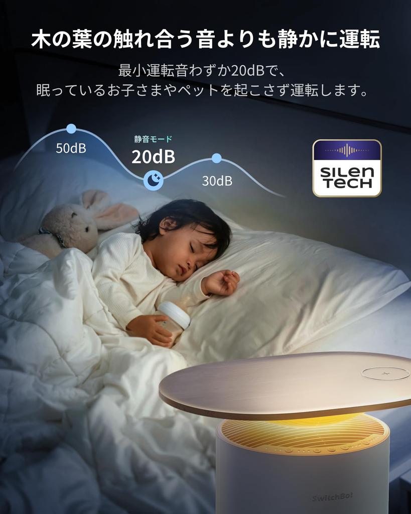 roles in SwitchBot Air Purifier Table Deodorization Wireless Charging SwitchBot 25 Tatami Energy Large Air 360 Degrees All Dust HEPA Odor Timer Mood
