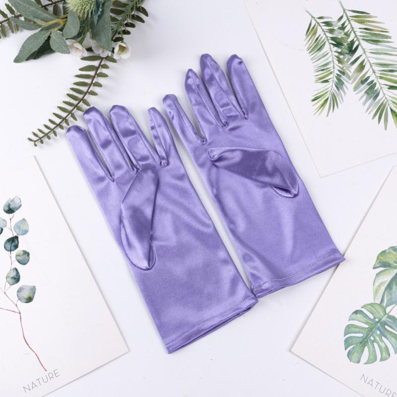 23cm 38cm 55cm Women Imitation Satin Silk Smooth Solid High Elasticity Stage Performance Dinner Etiquette Multicolor Gloves
