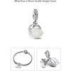 Pandora White Rose In Bloom Double Dangle Charm 793200c01