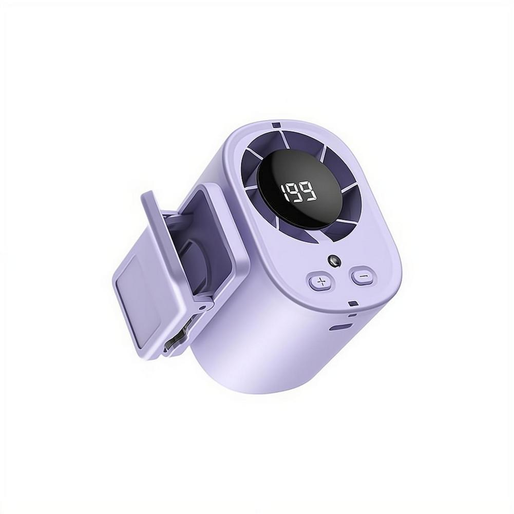 Clip-On Car Cooling Fan with Temperature Display, USB Rechargeable Portable Fan for Sun Visor, 3-Speed Adjustable, Low Noise