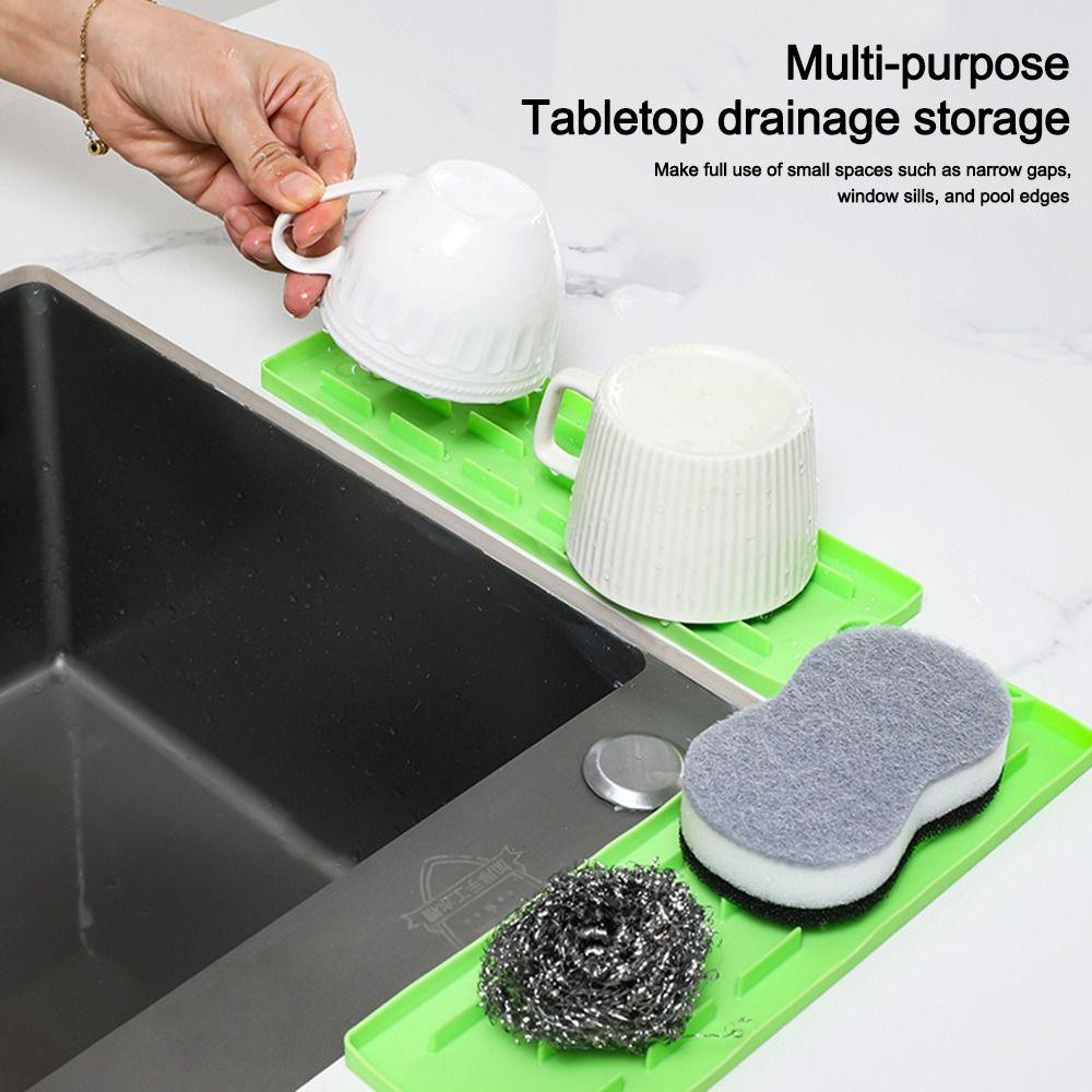 Multi-function Countertop Pot Lid Storage Mat Splash Non-Slip Kitchen Sink Pad Countertop Protector Silicone Drain Mat