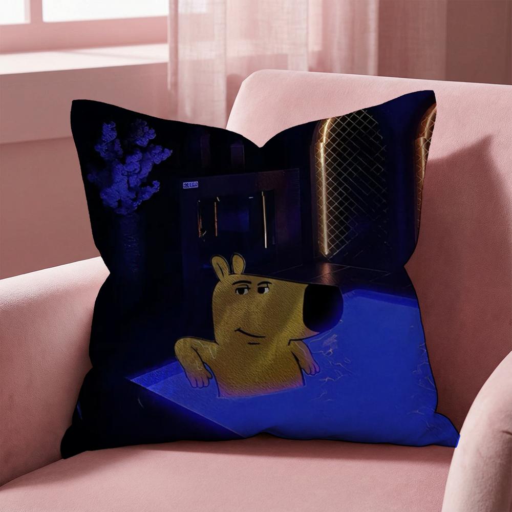Cute chill guy Cushion Cover Multi-Scene Pillow Cover for Home & Car - Reversible, Soft & Durable for Daily Use
