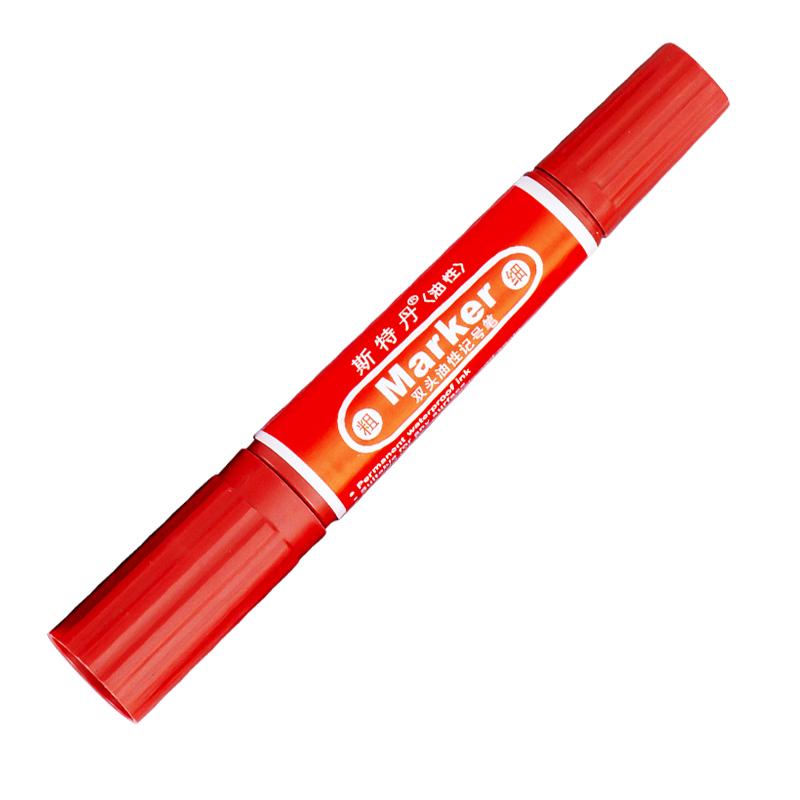Double-Ended Oil-Based Markers,Large-Tip Pen Refillable High-Capacity Logistics Marker, 6mm-1mm Nib,Quick-Drying,Non-Erasable
