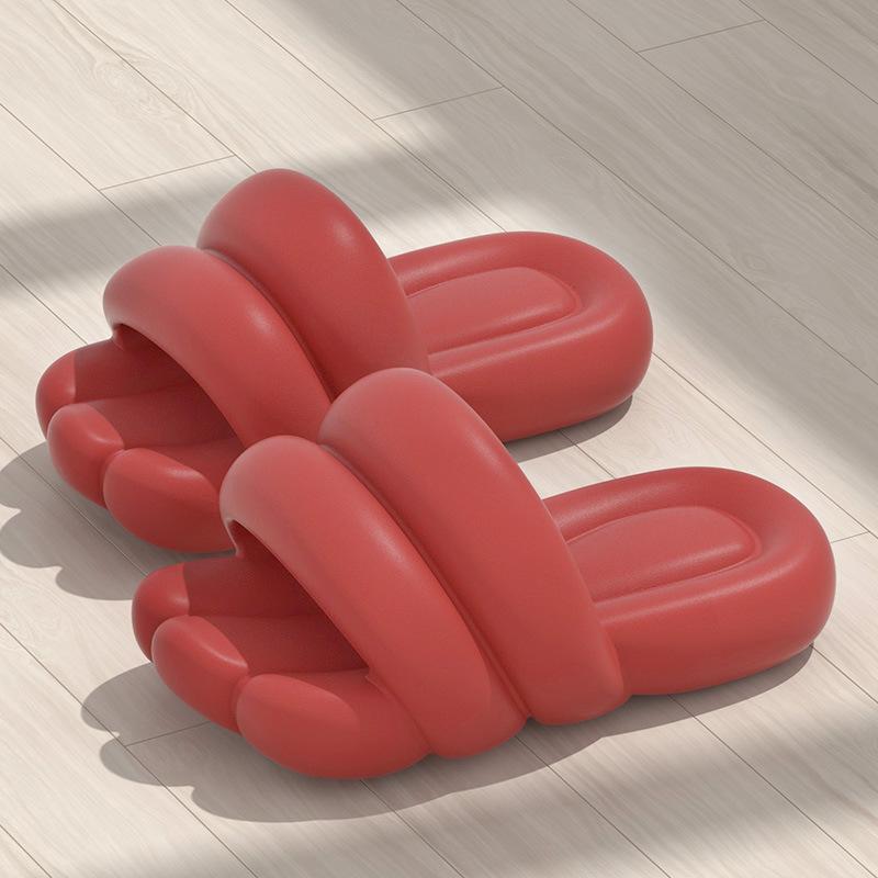 

Модные и креативные сандалии на большой подошве для лета, для дома и улицы, с ощущением ходьбы по фекалиям и противоскользящие шлепанцы 38-39 красный