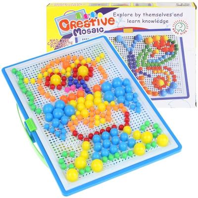 Button Puzzle Mosaic Puzzle Mushroom Pushpins In a Montessori Suitcase