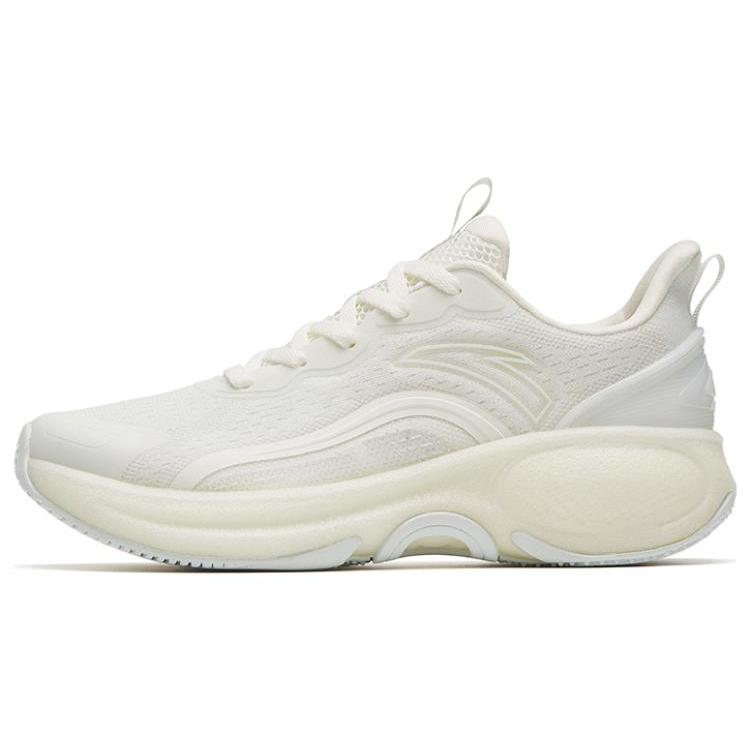 New Anta Anti Slip And Wear Resistant Breathable Low Top Running Shoes Women's Ivory White 122325521-2
