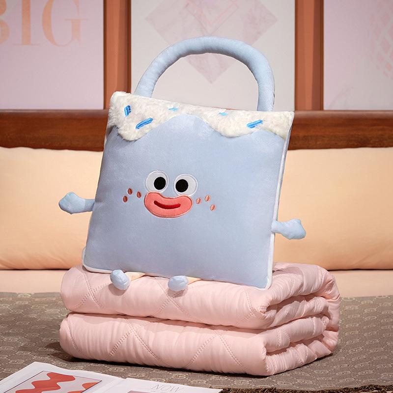 Dopamine Dual-Purpose Throw Pillow Quilt Portable Foldable Air Conditioner Quilt Office Lunch Break Sleeping Pillow Small Quilt Cover Quilt