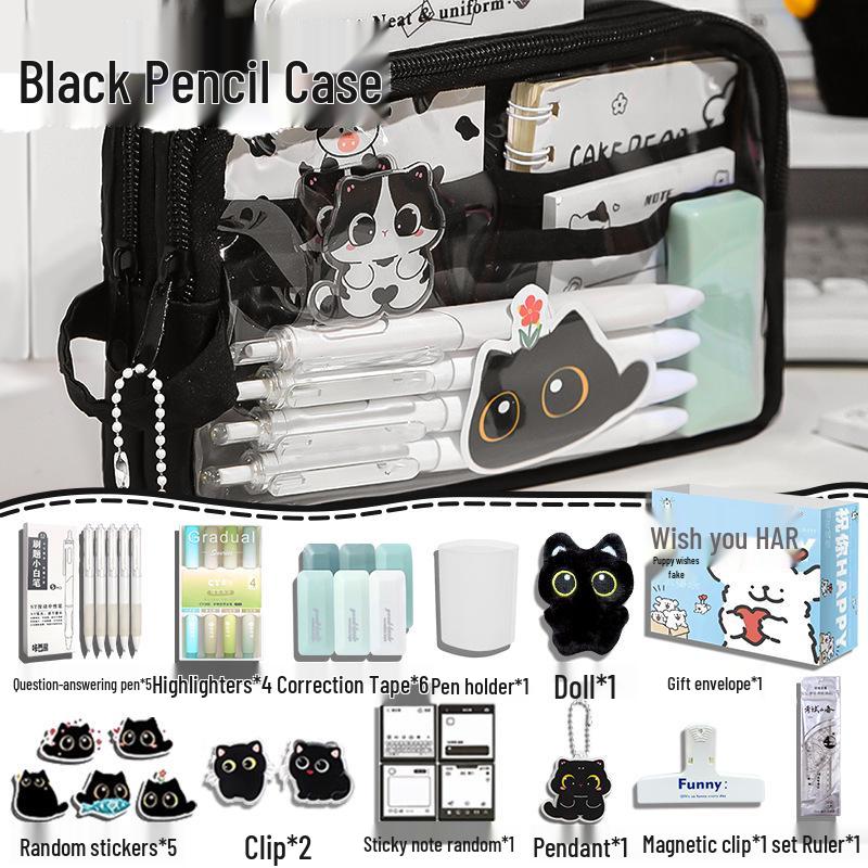 Adorable Black Cat Pencil Case 2025: Spacious and Stylish for Boys and Girls