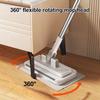 Yousheng Lazy Mop Stainless Steel Ergonomic Handle Floor Scrubber Mop with 2 Absorbent Velvet Clothes Floor Cleaner