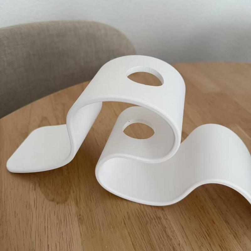 Minimalist Ribbon-Shaped 3D Printed Vase Curved Creative Decor for Dried Flowers Balcony Table Ornament