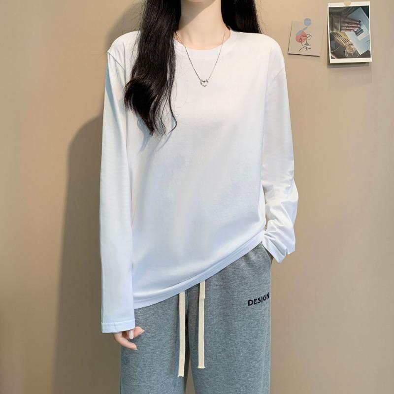 Cotton Autumn Long Sleeved T-shirt Women's Loose Top