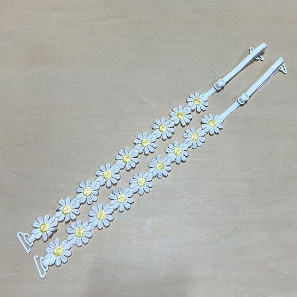 1 Paar Rutschfeste Gänseblümchen-Träger Abnehmbarer Schulterträger Langlebige Blumen-BH-Träger Frauen