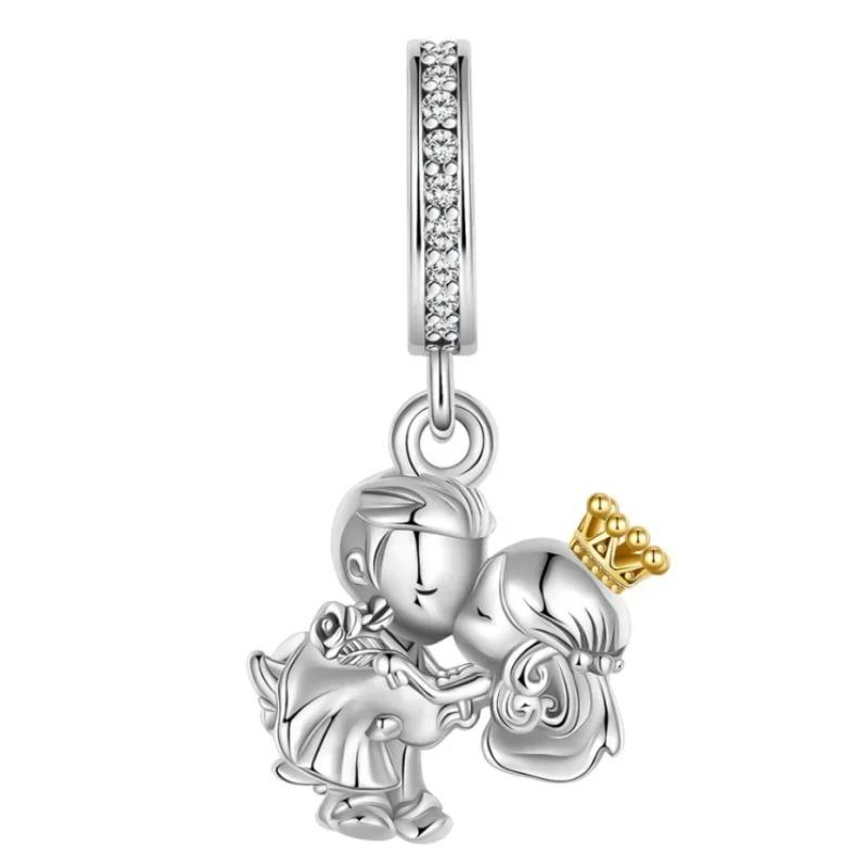 Sparkling Birthstone Charms Copper Heart Mom Key Pendant Bead Fit Original Necklace Bracelet Women Jewelry Diy Gift