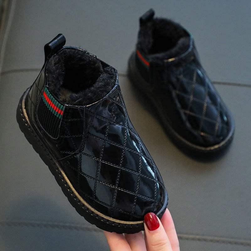 Children's Waterproof Fleece-Lined Winter Boots - Non-Slip Outdoor Sports Shoes